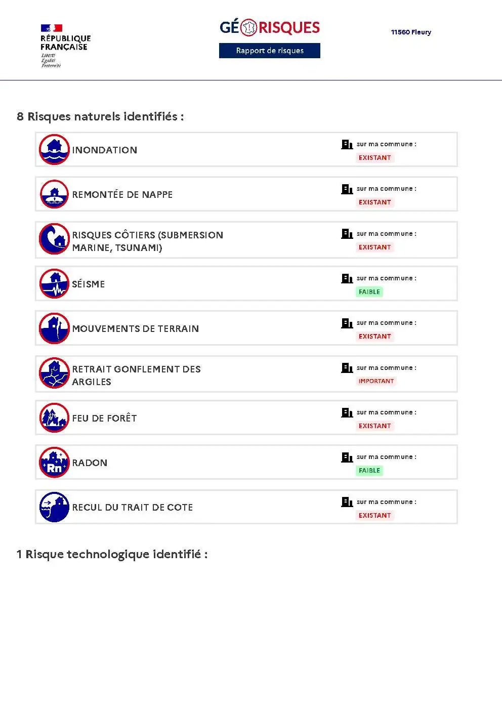 Rapport de Risques Fleury - Page 2