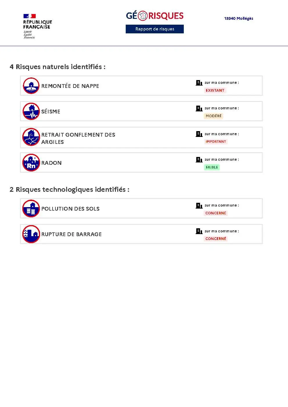 Rapport de Risques Mollégès - Page 2