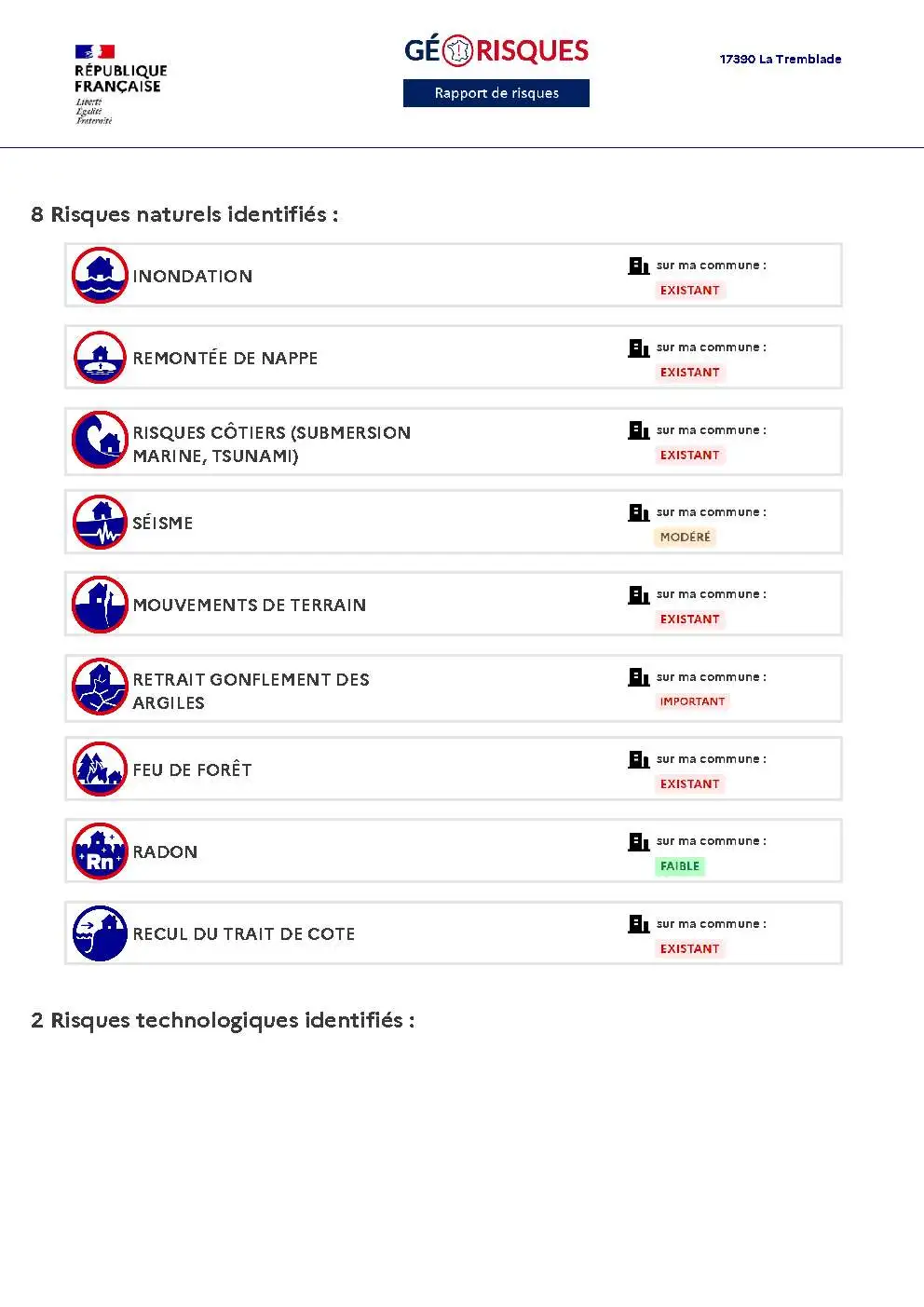Rapport de Risques La Tremblade - Page 2