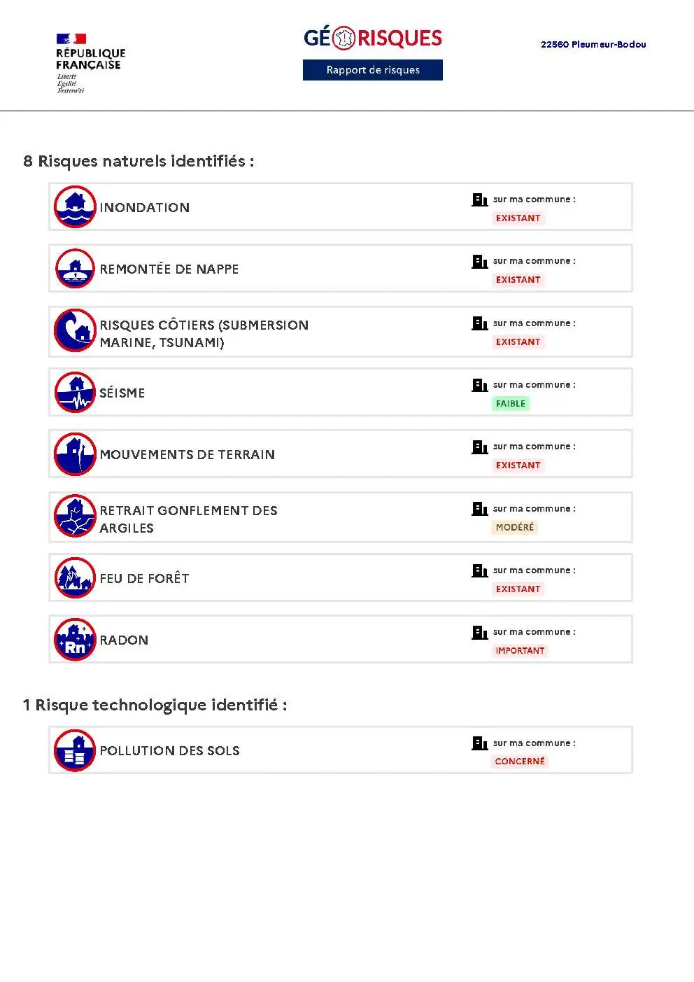 Rapport de Risques Pleumeur-Bodou - Page 2