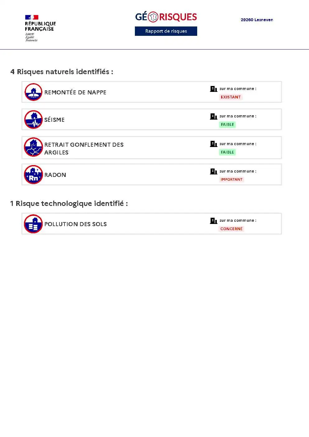 Rapport de Risques Lesneven - Page 2