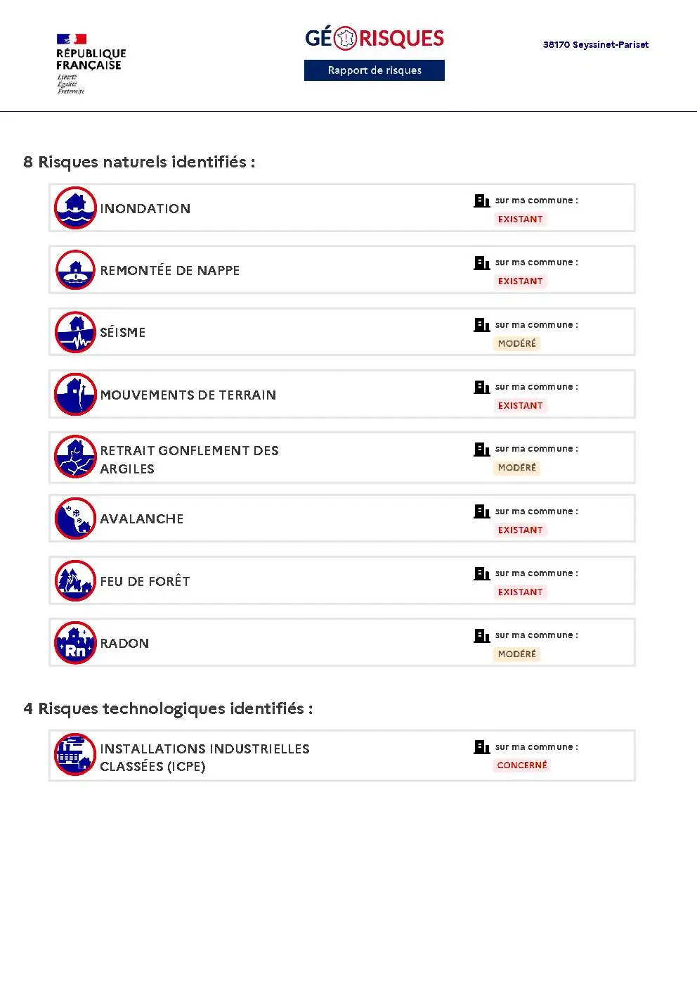 Rapport de Risques Seyssinet-Pariset - Page 2
