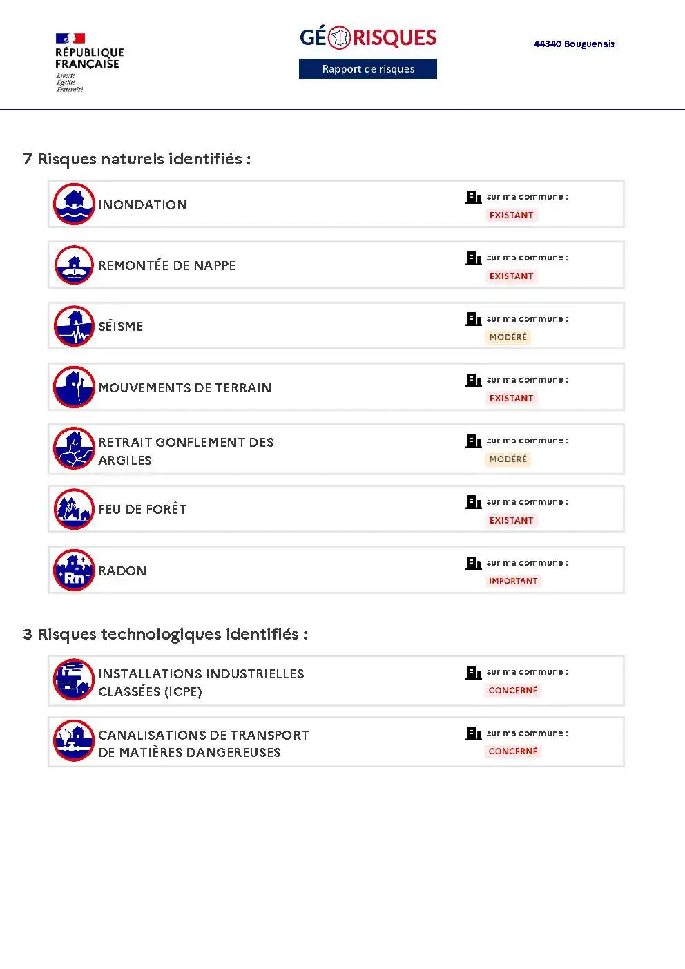 Rapport de Risques Bouguenais - Page 2