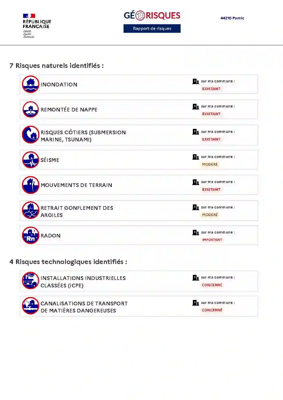 Rapport de Risques Pornic - Page 2