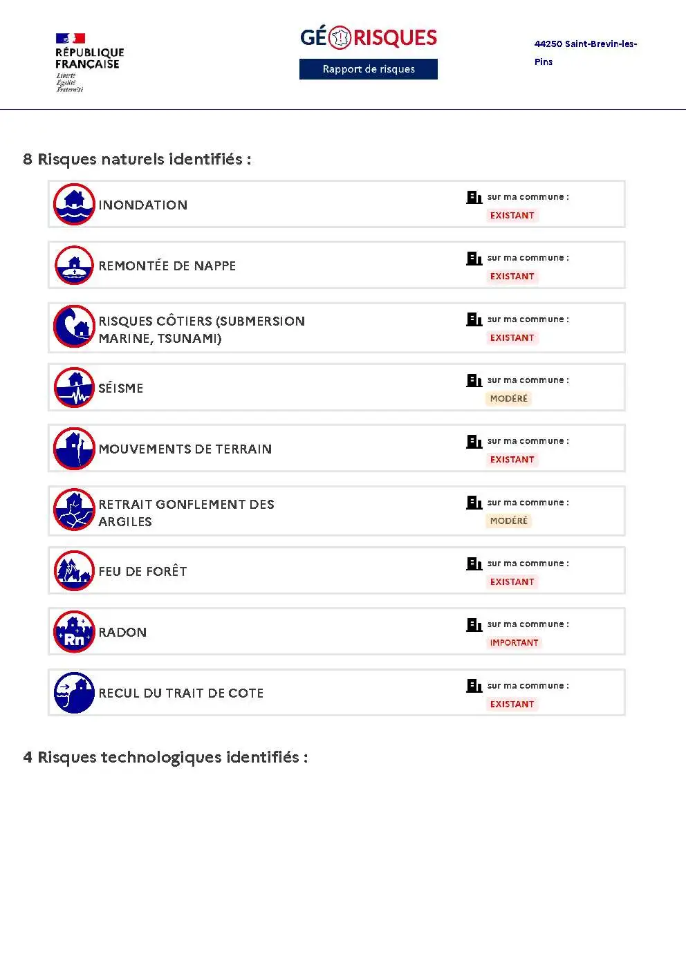 Rapport de Risques Saint-Brevin-les-Pins - Page 2
