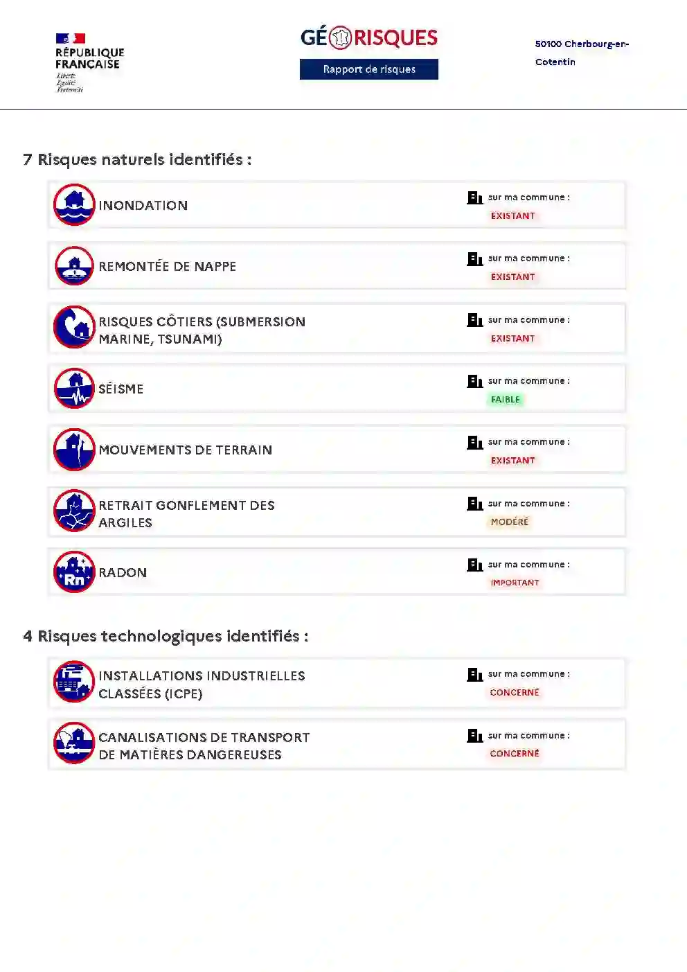 Rapport de Risques Cherbourg-en-Cotentin - Page 2