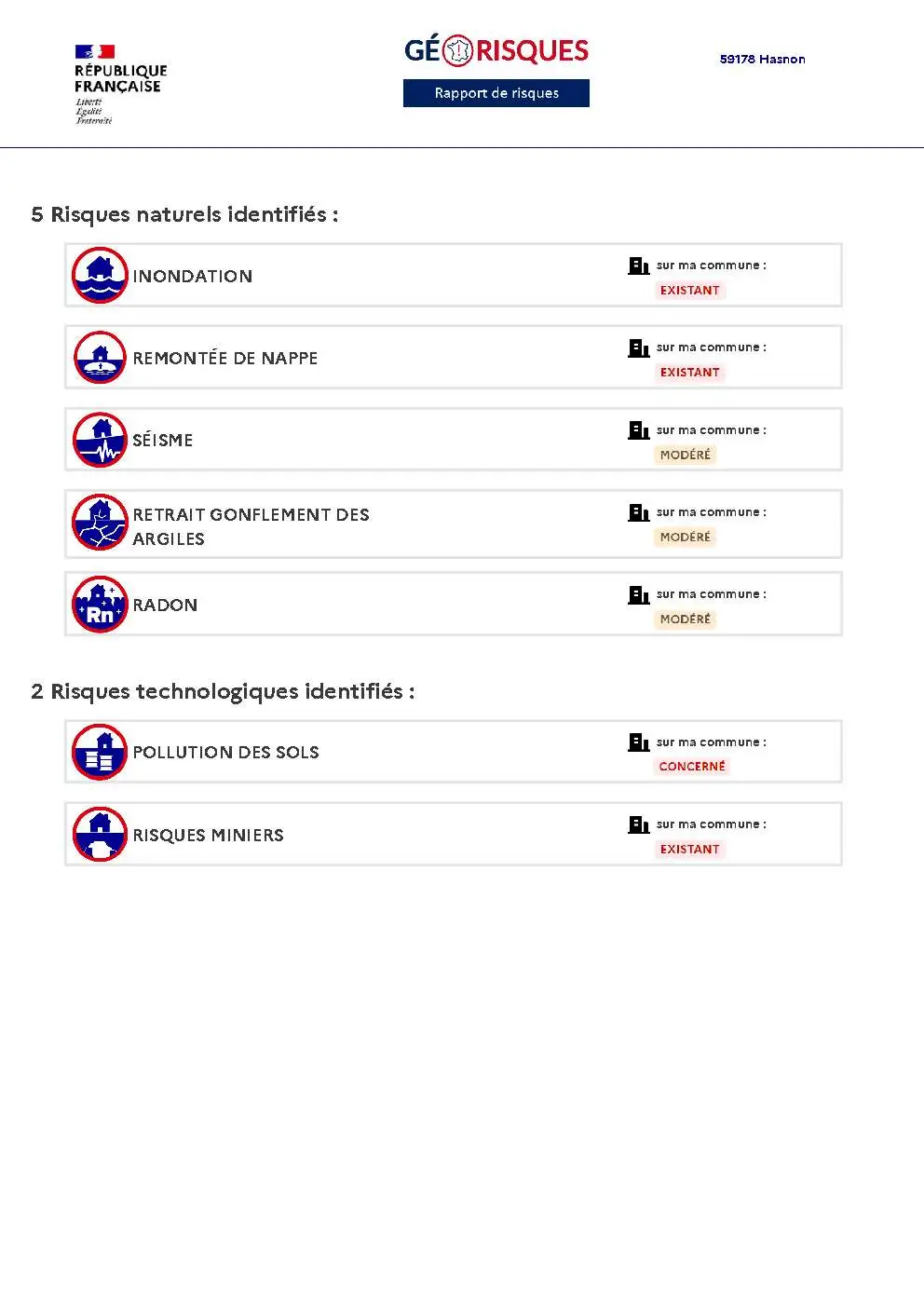 Rapport de Risques Hasnon - Page 2