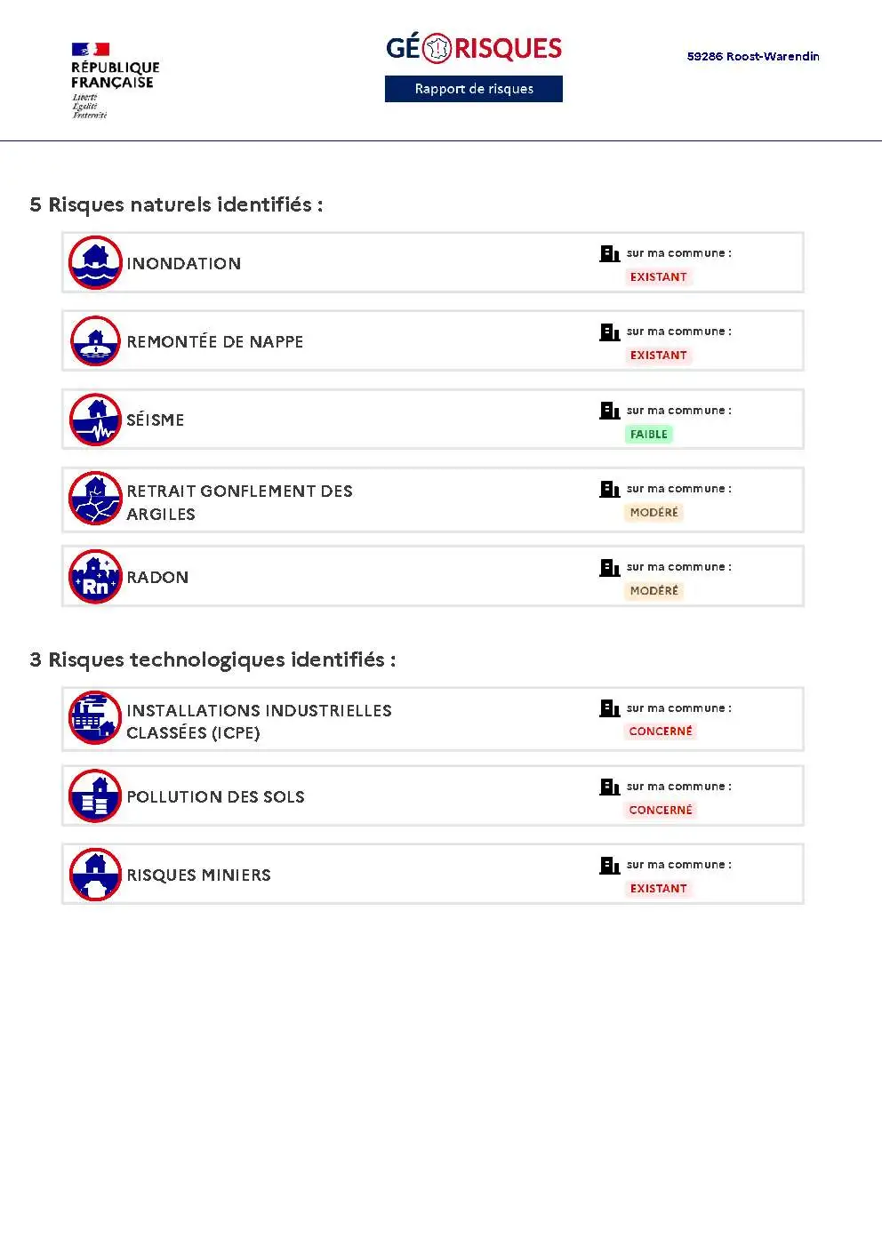 Rapport de Risques Roost-Warendin - Page 2