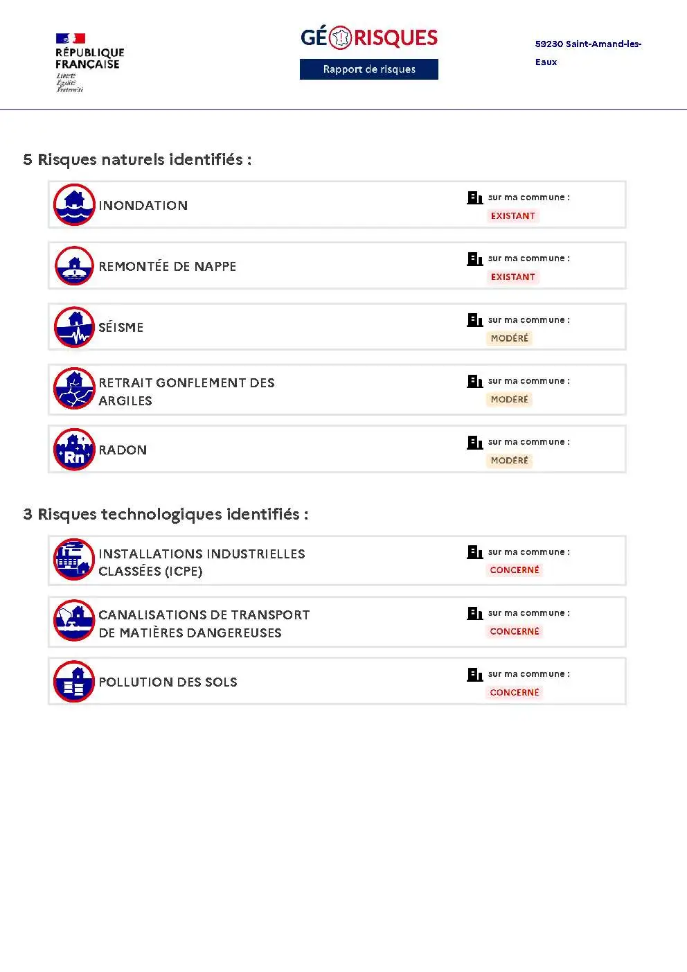 Rapport de Risques Saint-Amand-les-Eaux - Page 2