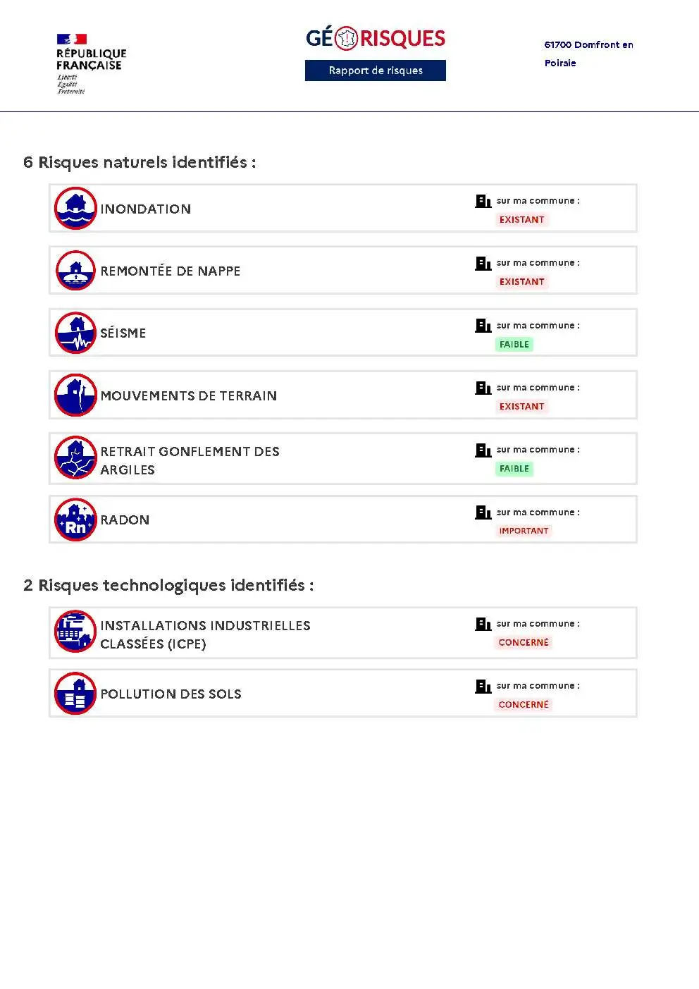 Rapport de Risques Domfront en Poiraie - Page 2