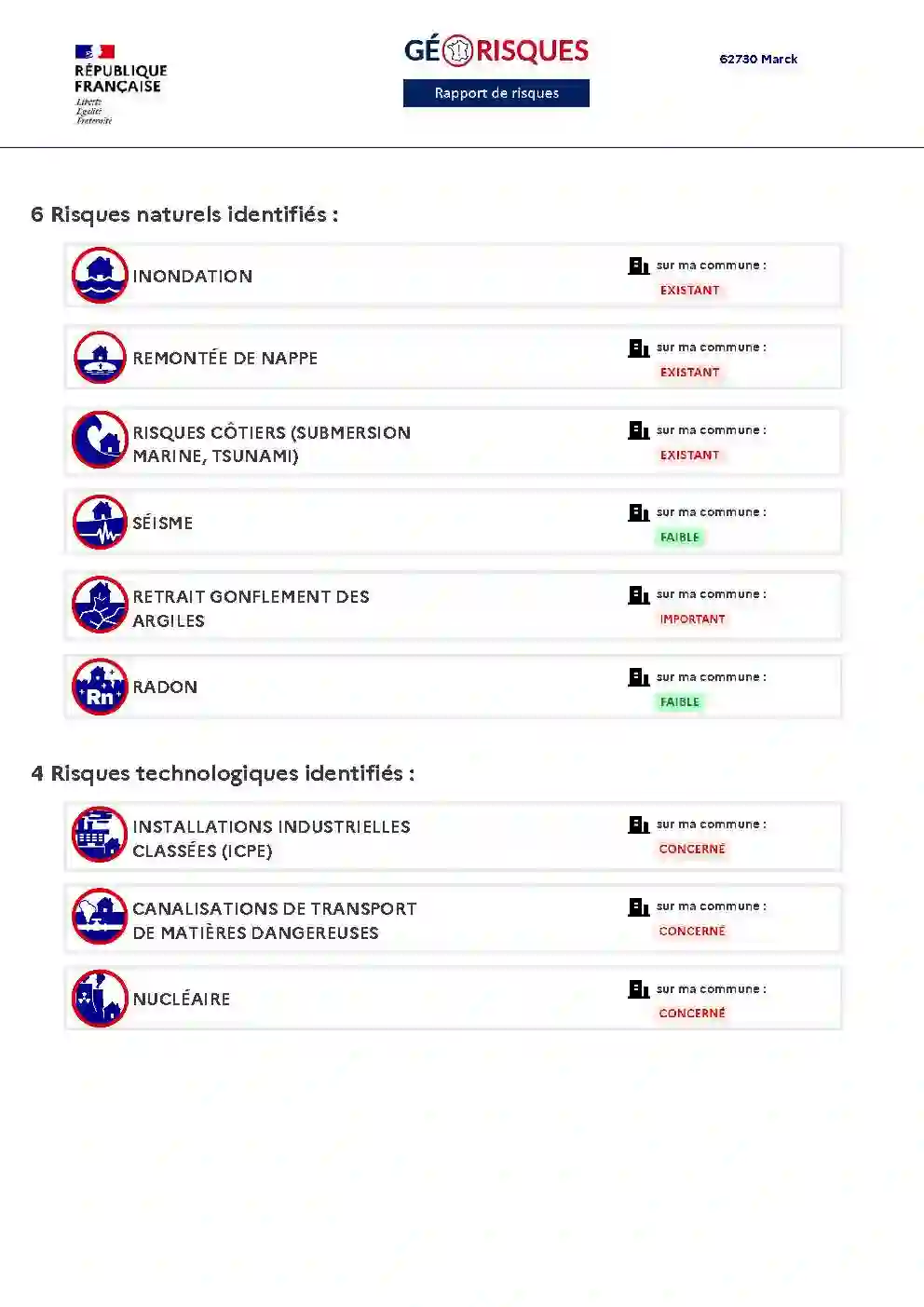 Rapport de Risques Marck - Page 2