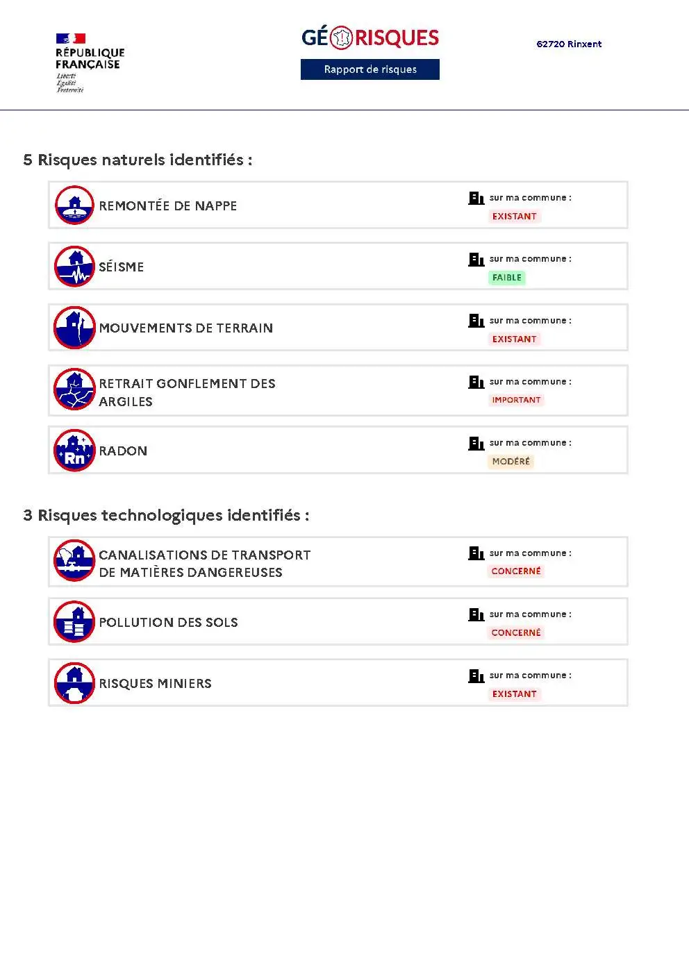 Rapport de Risques Rinxent - Page 2