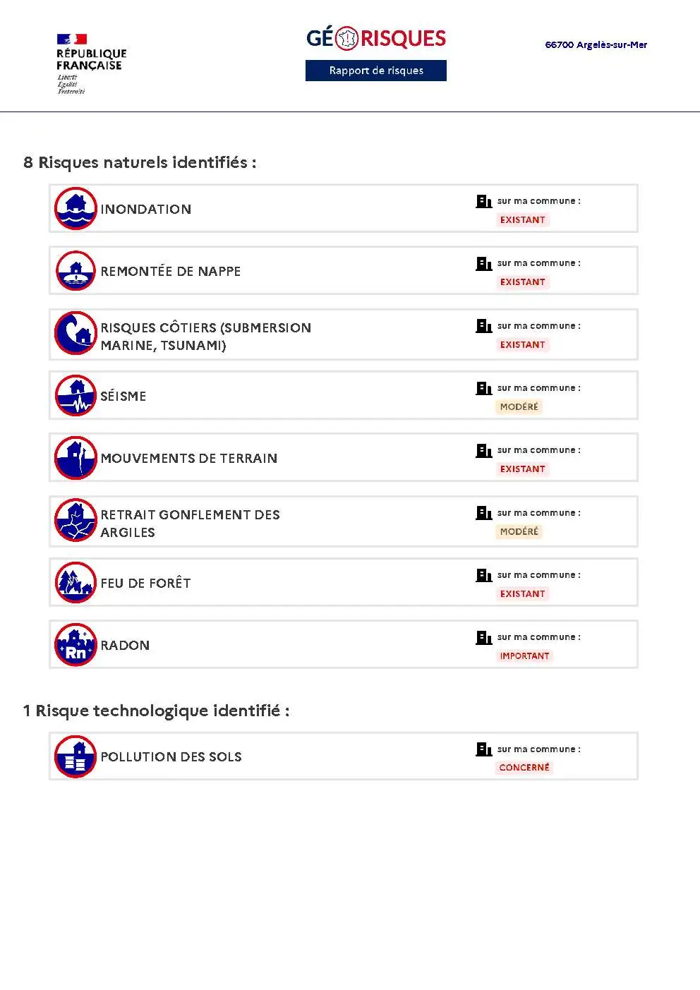 Rapport de Risques Argelès-sur-Mer - Page 2