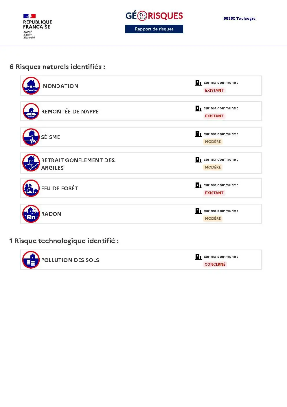 Rapport de Risques Toulouges - Page 2