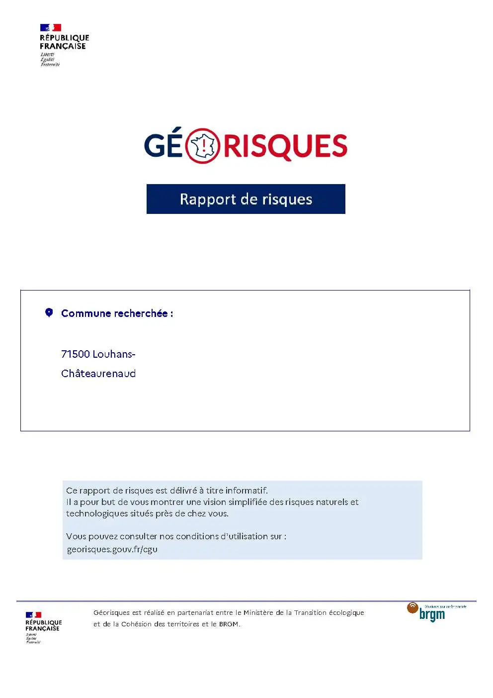 Rapport de Risques Louhans - Page 1