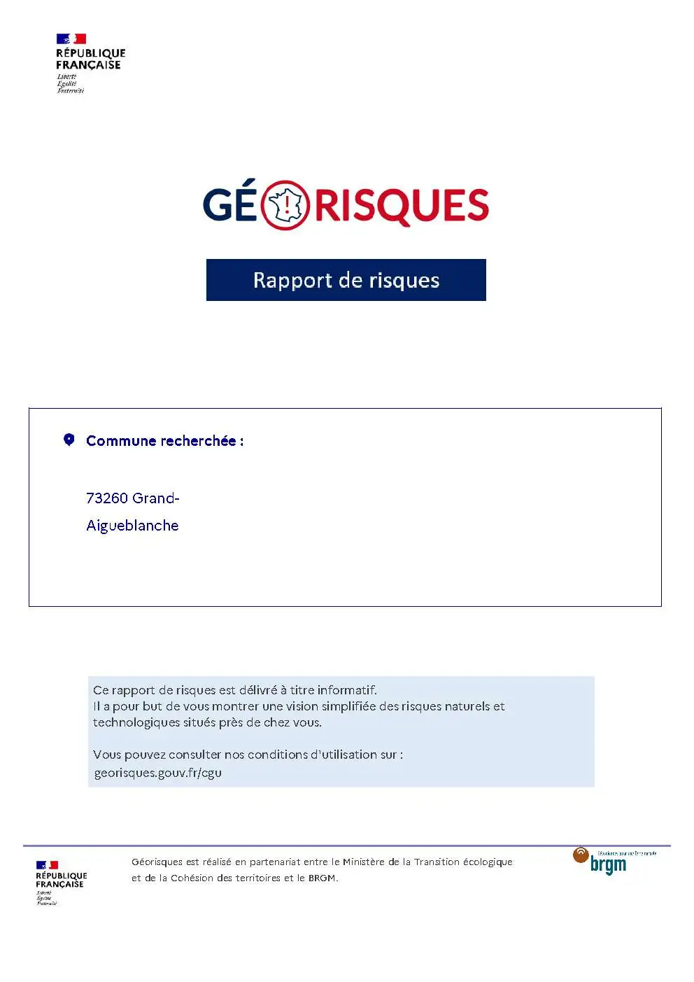 Rapport de Risques Grand-Aigueblanche - Page 1