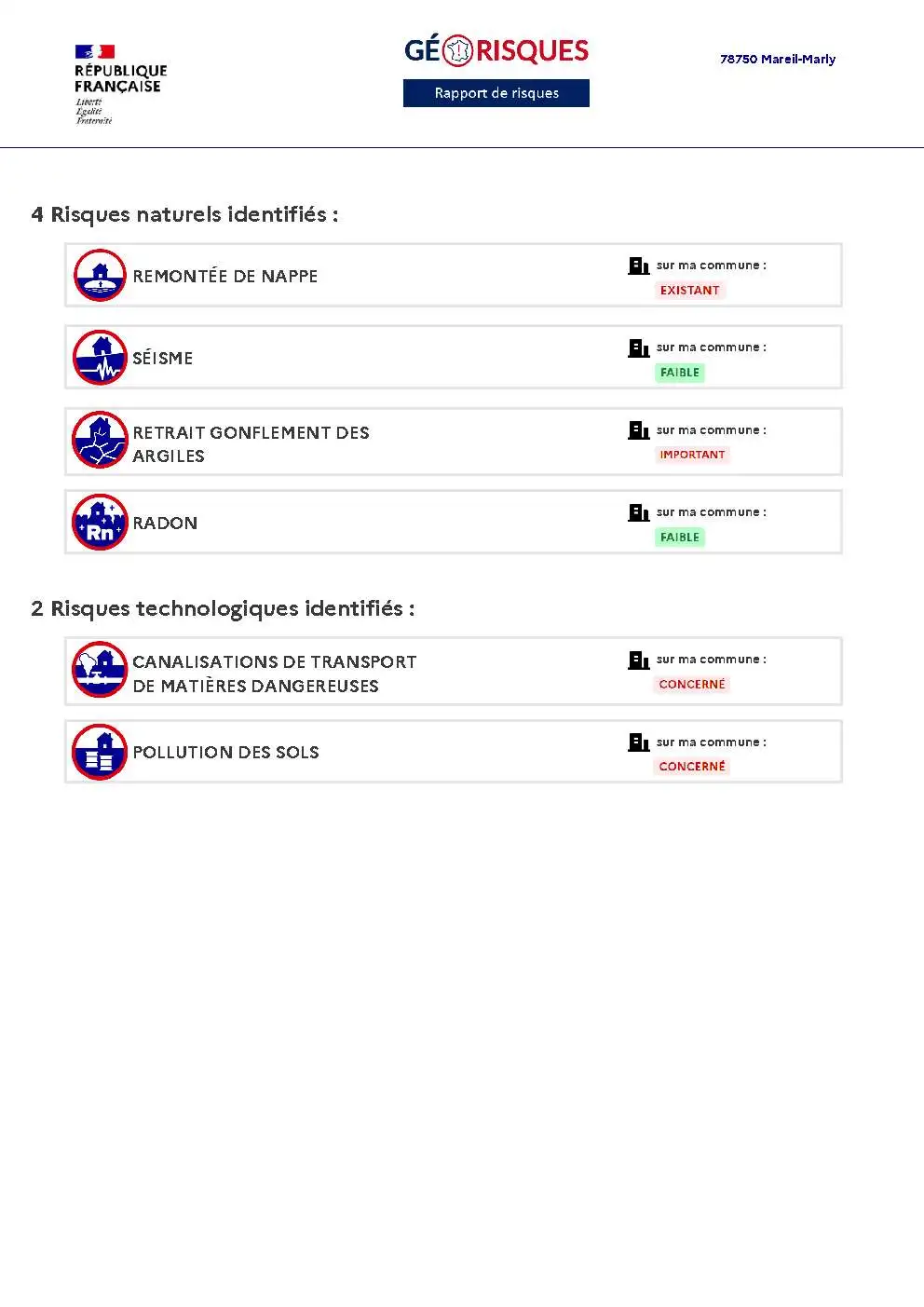 Rapport de Risques Mareil-Marly - Page 2